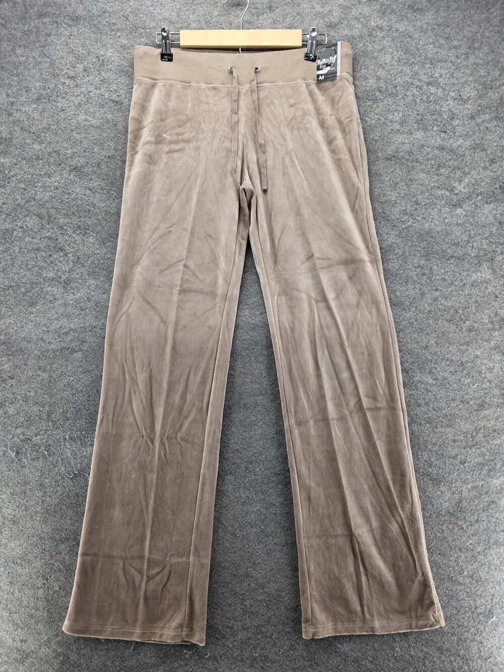 New York & Company Pants Womens M Tall Brown Sweatpants Straight Velour 32.5 In